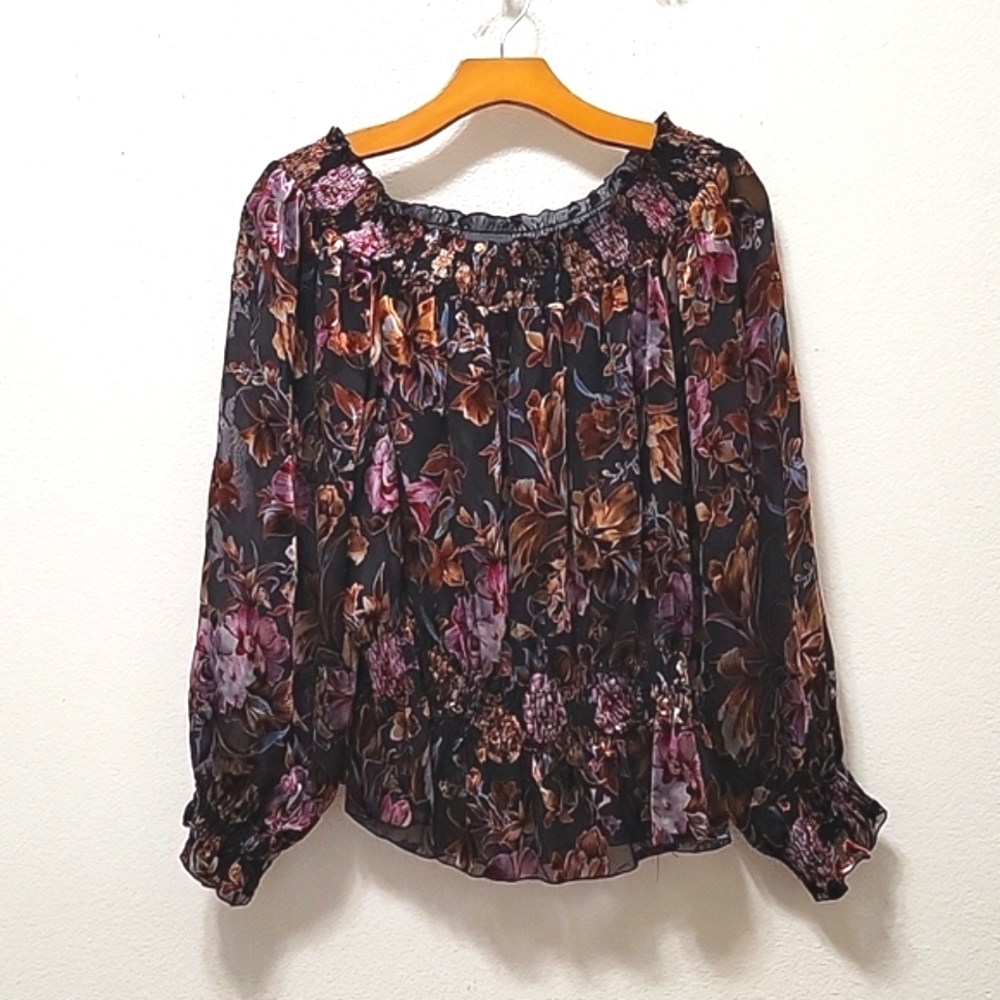 My Favorite Things velvet sheer blouse size Medium